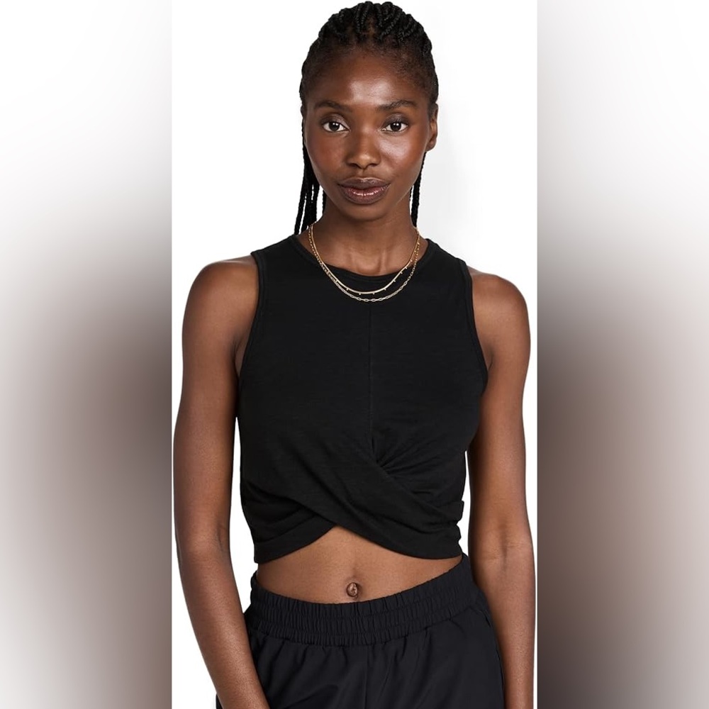 Yogalicious Black Twist Front Tank Top